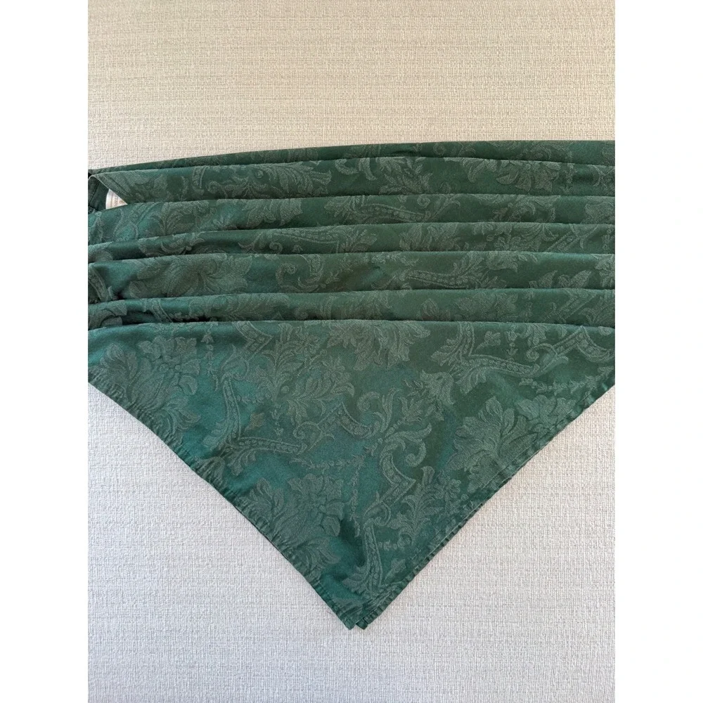 Vintage Waterford Green Damask Napkins  Set of 7 Holiday Christmas Dinner 18